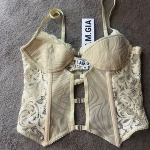 I Am Gia beige corset top